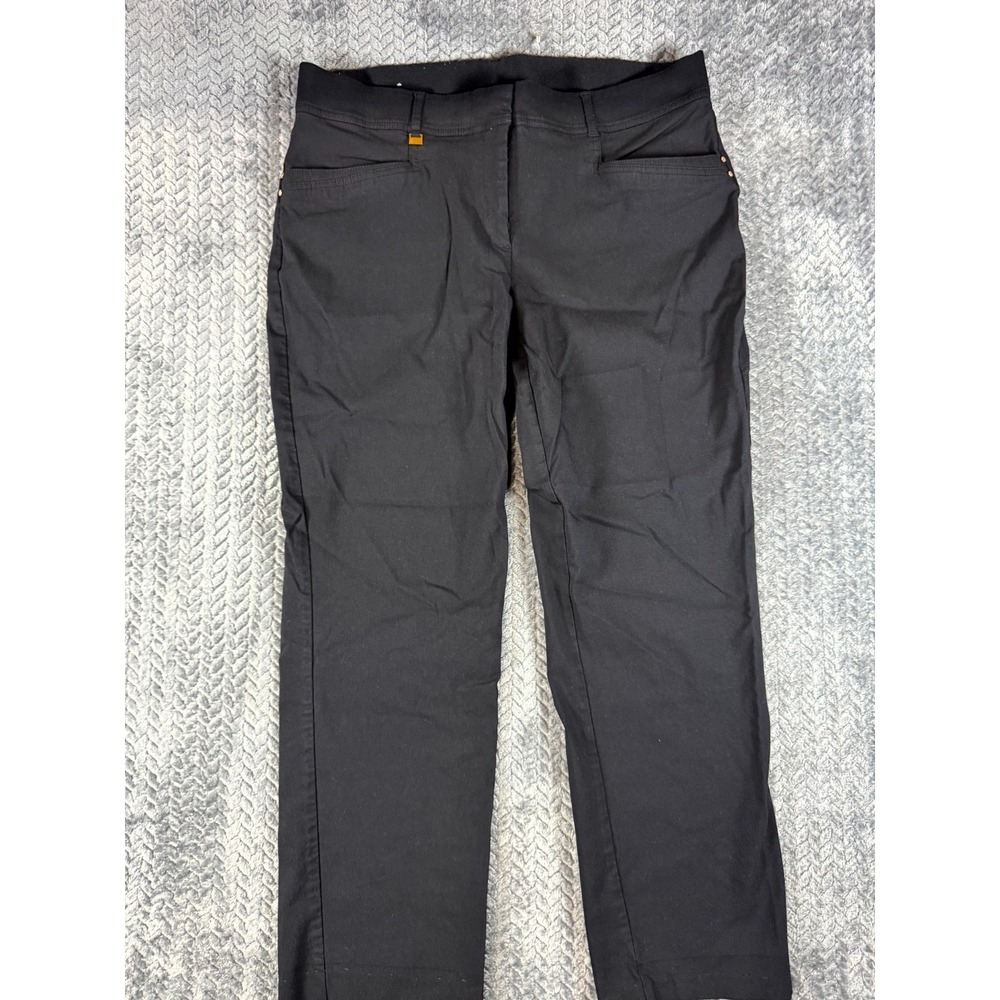 Jm Collection Dress Pants Womens 16 Black Stretch Business Formal Flat Front